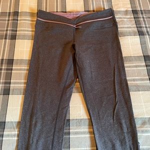 Lululemon Crops - Grey with Pink detail